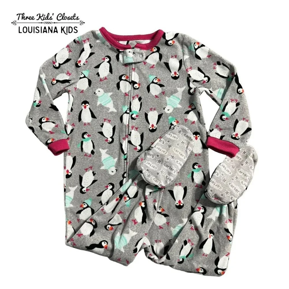 Carter's 3T Fleece Penguin Footie Pajamas